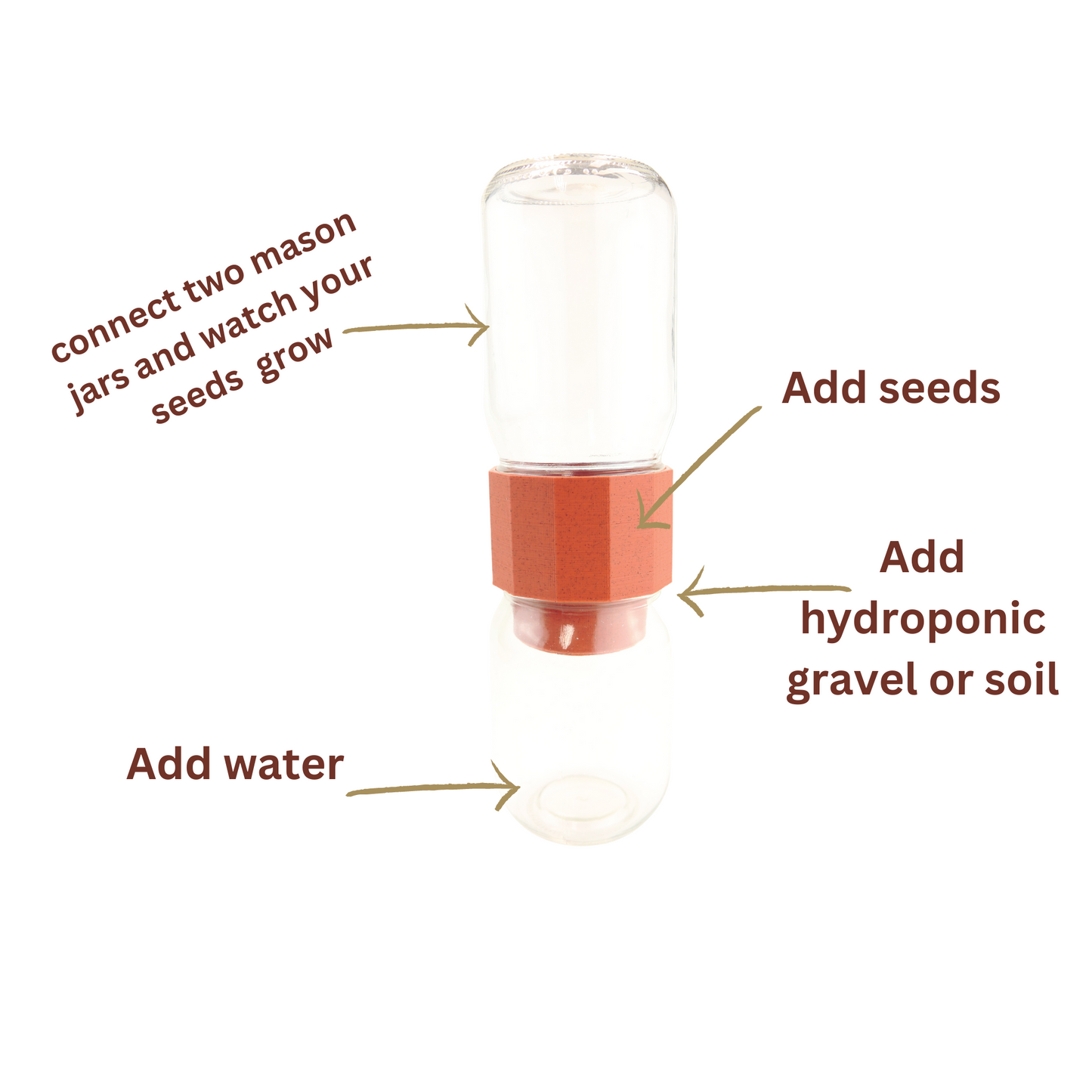 REGROVA  Terracota color  Connector and seeder planting system.