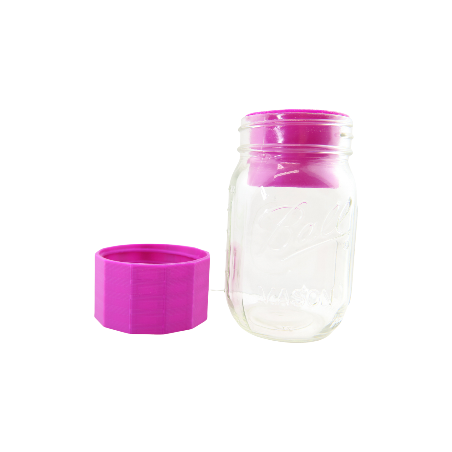 REGROVA Mason Jar Connector with Canister - Raspberry Color - The Ultimate Seed Starter Kit!