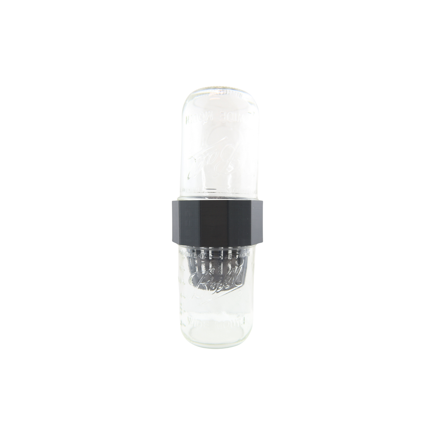 WIDE MOUTH -REGROVA Mason Jar Connector for Indoor Gardening | Plant Growth System Kit - Color Black